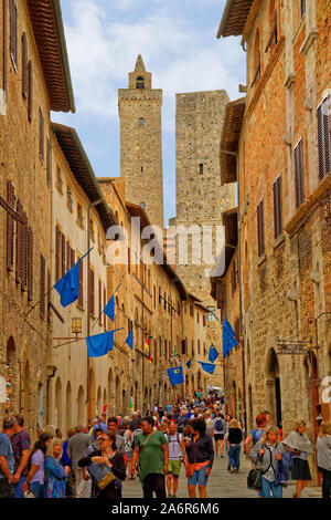 San Gimignano, Sienne, Toscane, Italie. Banque D'Images