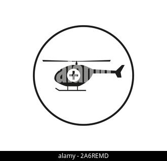 L'icône de l'hélicoptère médical. Illustration vectorielle, modèle plat. Illustration de Vecteur