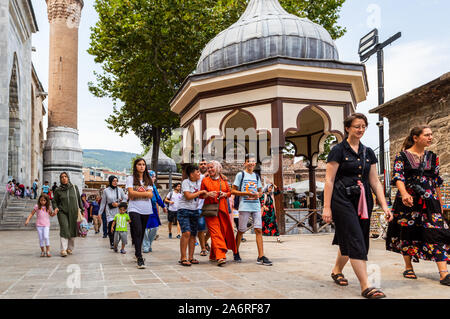 Bursa, Turquie - le 14 août 2018 : Grande Mosquée de Bursa (Ulu Camii), la plus grande mosquée de Bursa et un monument de l'architecture ottomane. Banque D'Images