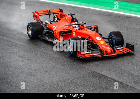 Italie/Monza - 06/09/2019 - # 5 Sebastian Vettel (GER, Team Scuderia Ferrari, SF90) au cours du PC1 avant de se qualifier pour le Grand Prix d'Italie Banque D'Images