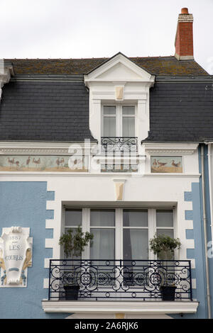 Villa Les Courlis, Quai Jules Sandeau, Le Pouliguen, Bretagne Banque D'Images