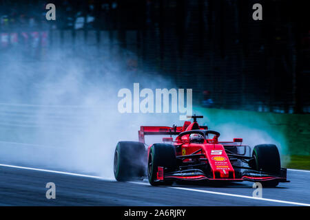 Italie/Monza - 06/09/2019 - # 5 Sebastian Vettel (GER, Team Scuderia Ferrari, SF90) au cours du PC1 avant de se qualifier pour le Grand Prix d'Italie Banque D'Images