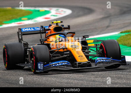 Italie/Monza - 06/09/2019 - # 4 Lando NORRIS (GBR, McLaren, MCL34) au cours du PC1 avant de se qualifier pour le Grand Prix d'Italie Banque D'Images