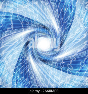 Résumé fond avec une spirale de nombres binaires Banque D'Images