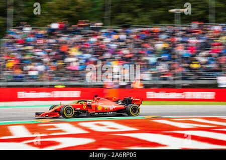 Italie/Monza - 06/09/2019 - # 5 Sebastian Vettel (GER, Team Scuderia Ferrari, SF90) au cours du PC2 avant de se qualifier pour le Grand Prix d'Italie Banque D'Images