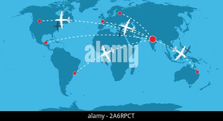 Air Transport concept illustration vectorielle arrière-plan. Les avions cargo de la livraison. Chariot Jet Aviation logistique bannière de la technologie. Site wo Illustration de Vecteur