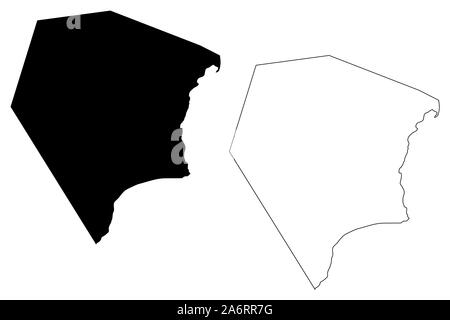 Le Gouvernorat d'Al Wusta (Sultanat d'Oman, Gouvernorats d'Oman) map vector illustration, scribble sketch map Gouvernorat Central Illustration de Vecteur