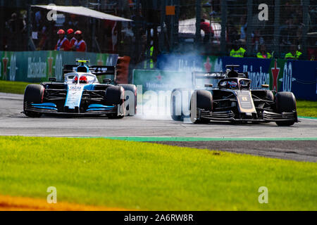 Italie/Monza - 08/09/2019 - # 8 Romain Grosjean (FRA, Haas F1 Team, VF 19) faire une erreur au premier virage au cours du Grand Prix d'Italie Banque D'Images