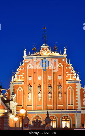 Maison de la Confrérie des têtes noires datant de 1334, site du patrimoine mondial de l'Unesco. Riga, Lettonie Banque D'Images