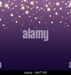 Vector fond violet avec la baisse de l'or brillant d'étoiles. Illustration de Vecteur
