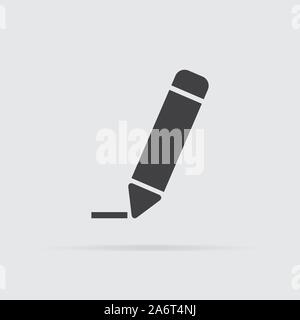 Icône Modifier en style plat isolé sur fond gris. Pour votre conception de logo. Vector illustration. Illustration de Vecteur