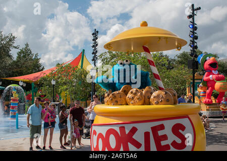 Orlando, Floride. 24 octobre, 2019. Cookie Monster de Sesame Street Parade Party at Seaworld Banque D'Images