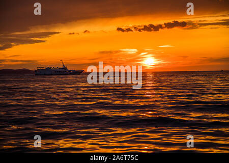 Zadar, Croatie - juillet 2019, coucher du soleil à Zadar Croatie Banque D'Images