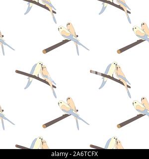 Dessiné à la main avec motif transparent beautiful couple d'oiseaux assis sur une branche.Idéal pour mariage cartes, cartes postales, t-shirts, suite nuptiale invitations, broch Illustration de Vecteur