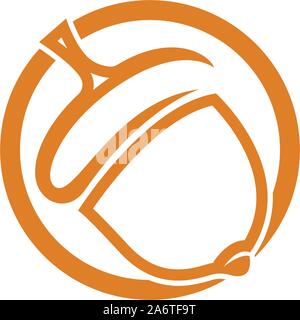 Logo vector illustration chêne Acorn Illustration de Vecteur