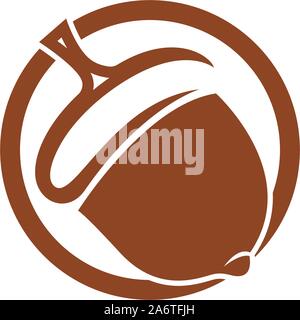 Logo vector illustration chêne Acorn Illustration de Vecteur