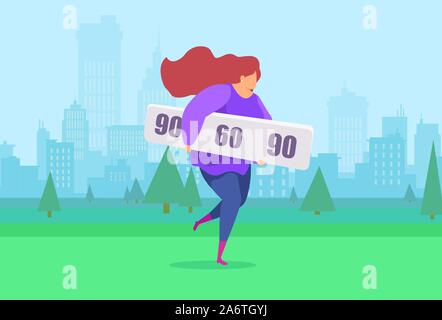 Vecteur d'une jeune femme prête à atteindre jogging paramètres figure idéale Illustration de Vecteur