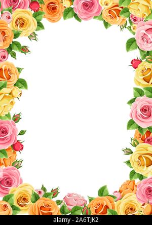 Trame de scénario avec rose, orange et jaune roses. Illustration de Vecteur