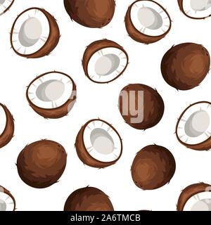 Vector seamless background avec coco sur un fond blanc. Illustration de Vecteur