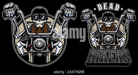 Motards morts Mascot Illustration de Vecteur