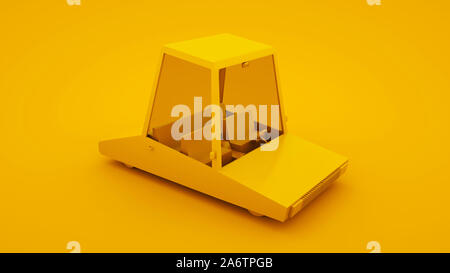 Jaune, faible isométrique dessin animé poly car. 3D illustration. Banque D'Images