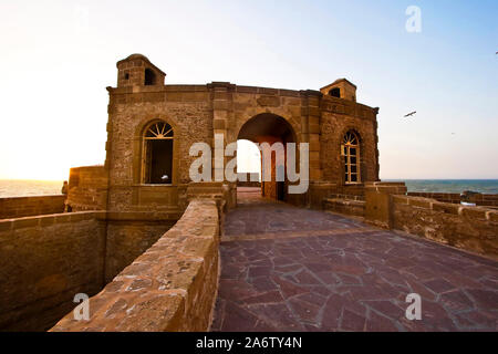 Sqala du port, une forteresse défensive à Essaouira, Maroc Banque D'Images