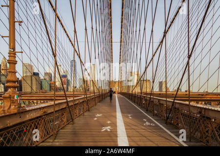 Pont de Brooklyn NEW YORK CITY Skyline Banque D'Images