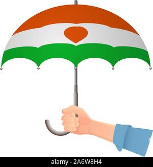 Drapeau Niger parapluie. Symboles du temps. Drapeau national du Niger vector illustration Illustration de Vecteur