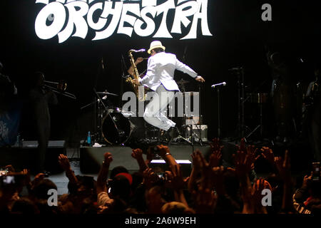 GUANAJUATO, Guanajuato. Octubre 26, 2019 - Alhóndiga de Granaditas La Tokyo Ska Paradise Orchestra, ofreció un concierto ente mas de ocho mil personas en la Alhóndiga de Granaditas, poniendo a bailar a los asistentes de la edición 47 del Festival Internacional Cervantino, en el que incluyeron temas como : Un pas au-delà de y La Jamaïque Ska, entre otros. Foto : Francisco Morales/DAMMPHOTO Banque D'Images