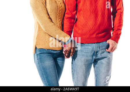 Portrait de couple multiethnique, isolated on white Banque D'Images