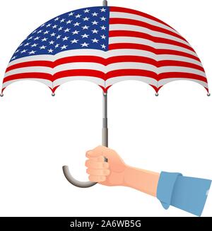 United States of America flag parapluie. Symboles du temps. Drapeau national de l'United States of America vector illustration Illustration de Vecteur