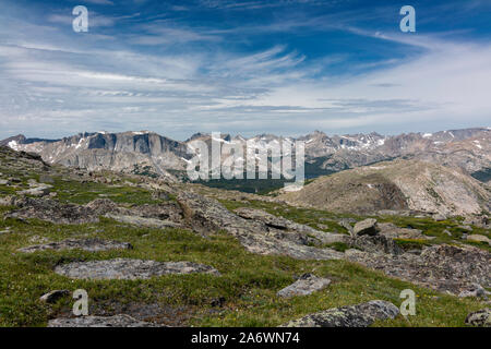 La Wind River Range, montagnes dans la forêt nationale de Shoshone, Fremont County, Wyoming, USA. Banque D'Images