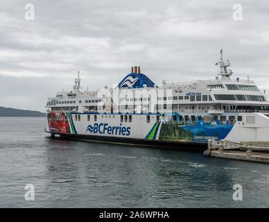 La BC Ferries côtiers navires à quai en célébration de Swartz Bay, C.-B., Canada. Banque D'Images