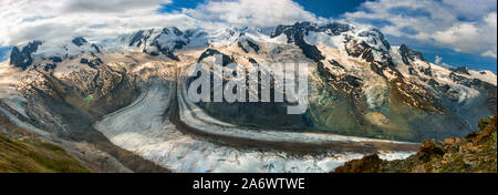 Glacier du Gorner 2019. Lieu magique pour la randonnée et visiter en Suisse Banque D'Images