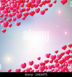 Valentines Day background avec des coeurs gem Illustration de Vecteur