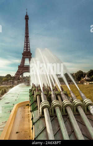 Tour Eiffel vu du Trocadéro Banque D'Images