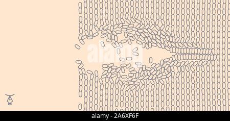 Tableau ou irrégulières de matrice d'ovales aléatoire. Contexte se décomposant en petits fragments. Illustration de Vecteur