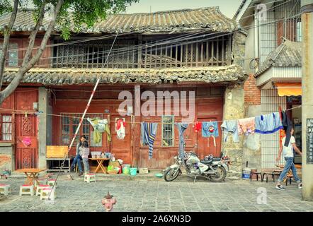 Vie de rue dans la ville ancienne de Dali, province du Yunnan, Chine. Banque D'Images