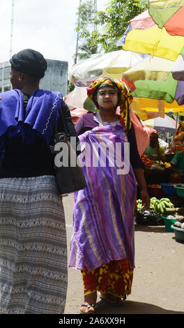 Le marché vibrant à Moroni, Comores. Banque D'Images