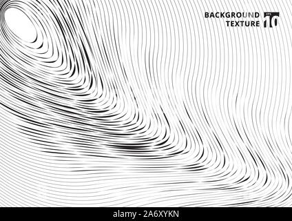 Résumé lignes courbes scratch noir sur fond blanc et la texture. Vector illustration Illustration de Vecteur