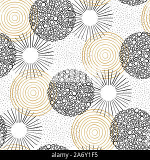 Fun Nouveau ans firework tendance transparente - hand drawn doodles abstract circles - parfaits pour les nouveaux ans imprime, invitations, textiles, papiers peints, des bannières Banque D'Images