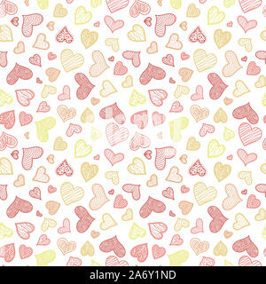 Coeurs Handdrawn motif transparent, créatif et fun brackdrop coeurs - idéal pour la Saint-Valentin, jour de la mère ou de tissus romantiques, bannière, papier peint, w Banque D'Images