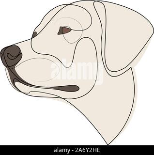 Ligne continue Labrador Retriever. Ligne unique style minimal Labrador chien vector illustration Illustration de Vecteur