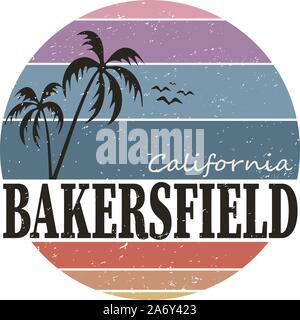 Bakersfield ville voyage destination. vecteur shirt logo Illustration de Vecteur