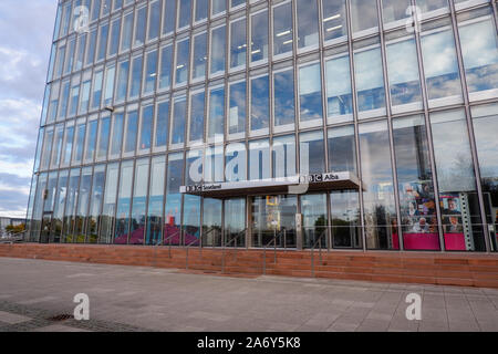 BBC Pacific Quay - BBC Scotland's studio de télévision et de radio complexe au quai du Pacifique, Glasgow, Ecosse. Banque D'Images