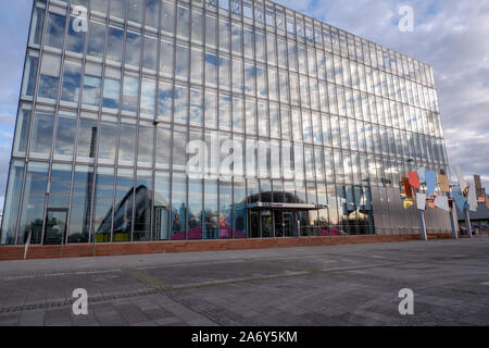 BBC Pacific Quay - BBC Scotland's studio de télévision et de radio complexe au quai du Pacifique, Glasgow, Ecosse. Banque D'Images