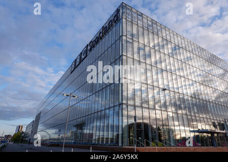 BBC Pacific Quay - BBC Scotland's studio de télévision et de radio complexe au quai du Pacifique, Glasgow, Ecosse. Banque D'Images