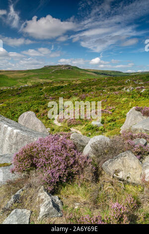 BurbageEdge, Hathersage, Peak District, Derbyshire, Angleterre, Royaume-Uni. Banque D'Images