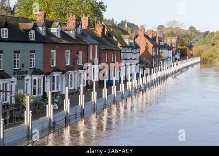 Bewdley, Worcestershire, dans des conditions d'inondation, 2019. UK Banque D'Images