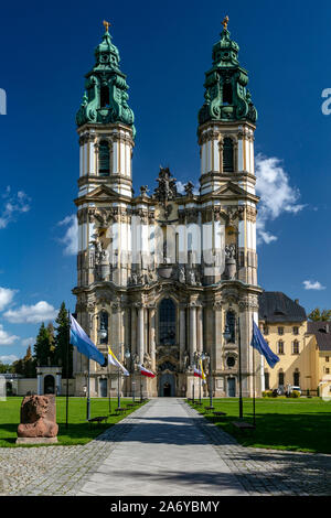 L'église baroque, l'abbaye cistercienne de Krzeszow, Silésie, Pologne Banque D'Images